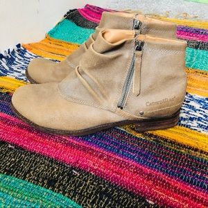 Caterpillar leather ankle booties